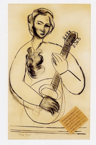 Mujer con mandolina 1949